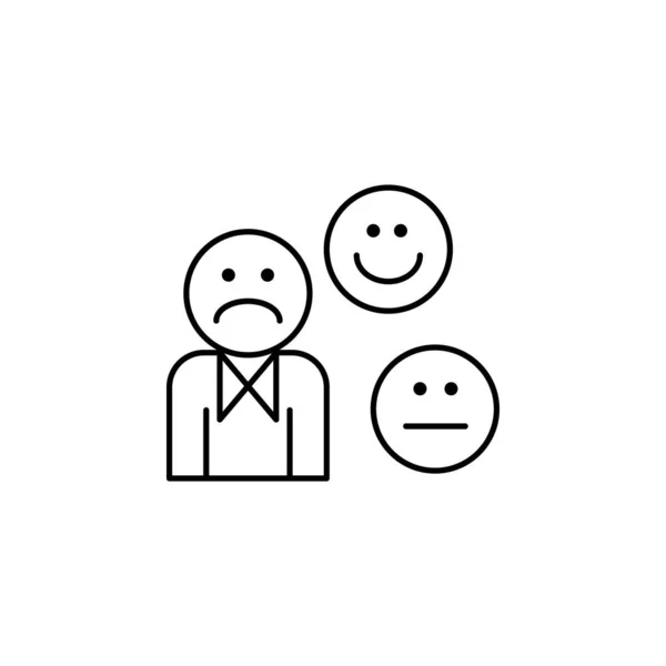 Man Smile Sadness Happy Icon Element Consumer Behavior Line Icon —  Vetores de Stock