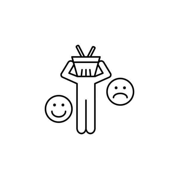 Customer Smile Basket Man Icon Element Consumer Behavior Line Icon — Wektor stockowy