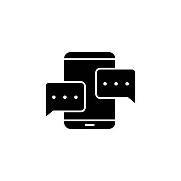 Иконка Чата Смартфона Удобный Знак Подключения Сайта Мобильного Приложения Белом — стоковый вектор