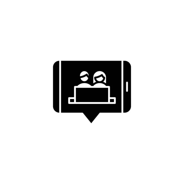 Smartphone Chat Users Laptop Icon Simple Connection Sign Icons Website — Stockvektor