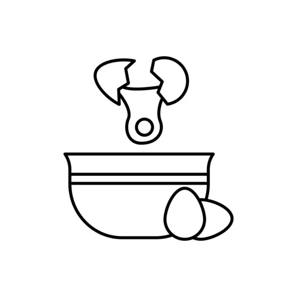 Eggs Bowl Icon Simple Line Outline Vector Cooking Icons Website — Vector de stock