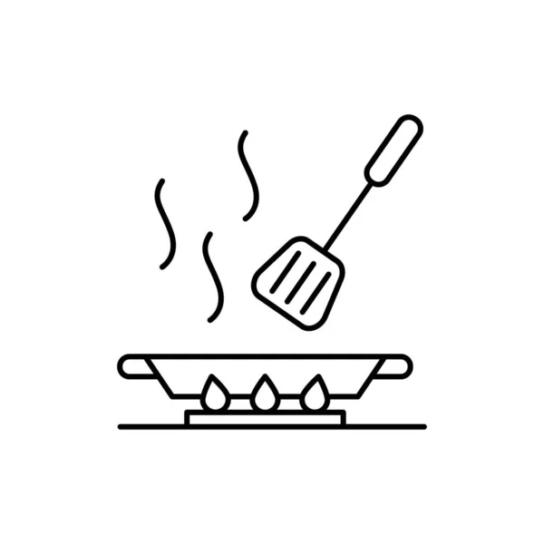 Pan Stove Icon Simple Line Outline Vector Cooking Icons Website — Image vectorielle