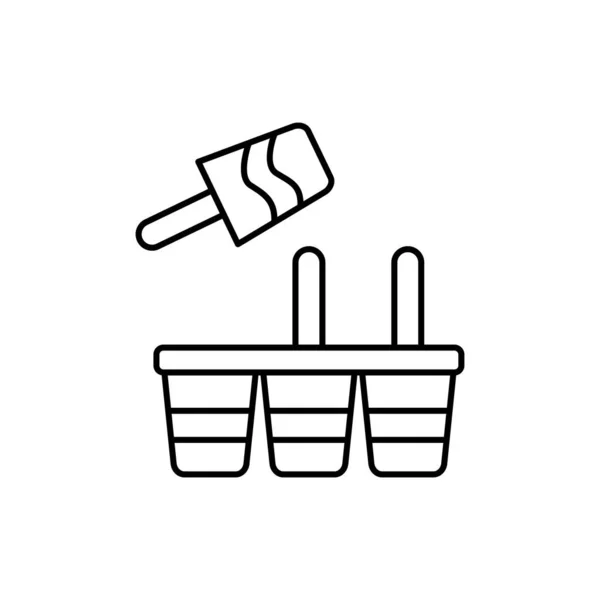 Піктограма Форми Морозива Проста Лінія Контурні Векторні Піктограми Приготування Їжі — стоковий вектор