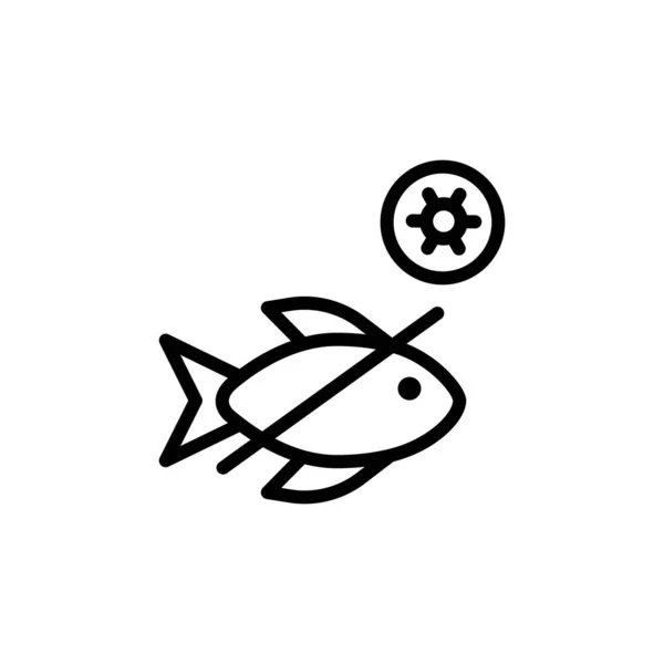 Fish Coronavirus Icon Simple Line Outline Vector Elements Viral Pandemic — Stockvector