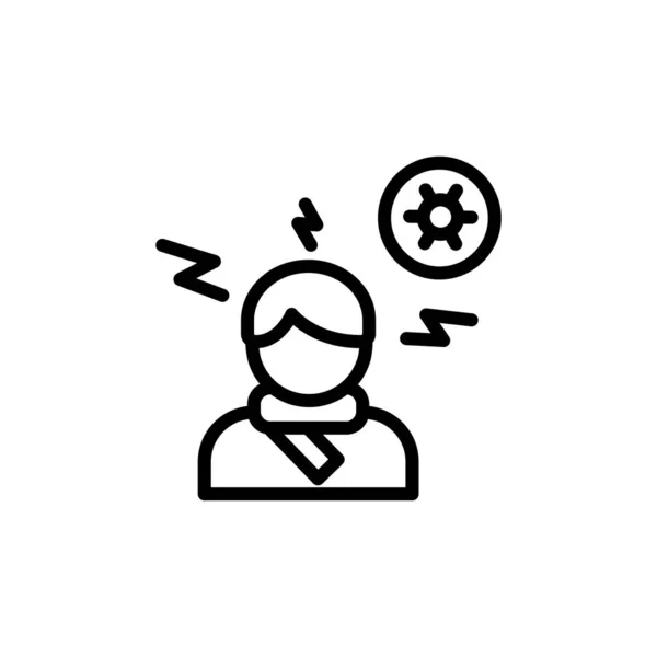 Headache Coronavirus Icon Simple Line Outline Vector Elements Viral Pandemic — Image vectorielle