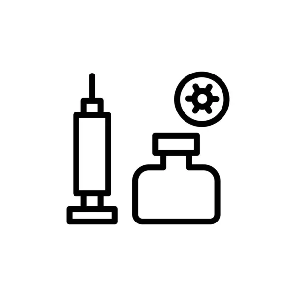 Medicine Injection Coronavirus Icon Simple Line Outline Vector Elements Viral — Vector de stock
