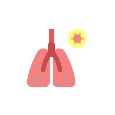 Infected lungs, coronavirus icon. Simple color vector elements of viral pandemic icons for ui and ux, website or mobile application on white background
