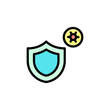 Shield, coronavirus icon. Simple color with outline vector elements of viral pandemic icons for ui and ux, website or mobile application on white background