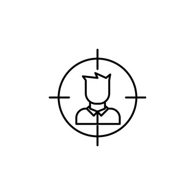 target of murder icon. Element of crime and punishment icon for mobile concept and web apps. Thin line target of murder icon can be used for web and mobile on white background