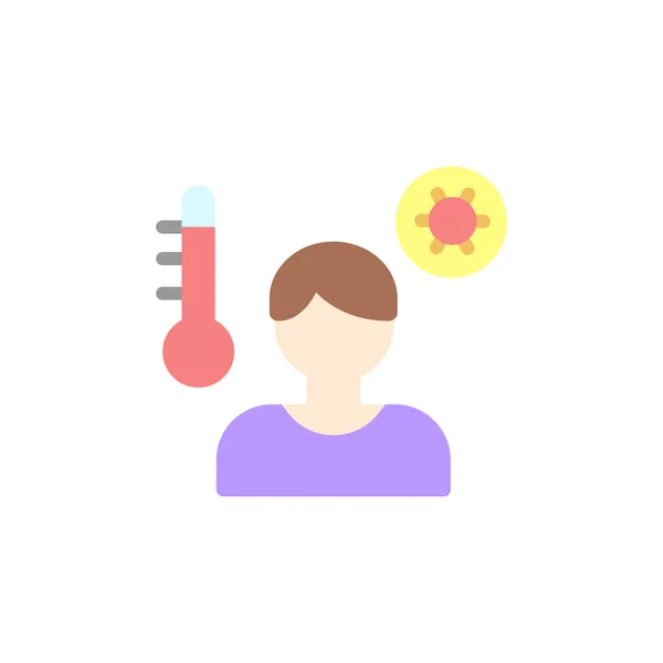 High Temperature Coronavirus Icon Simple Color Vector Elements Viral Pandemic — 스톡 벡터