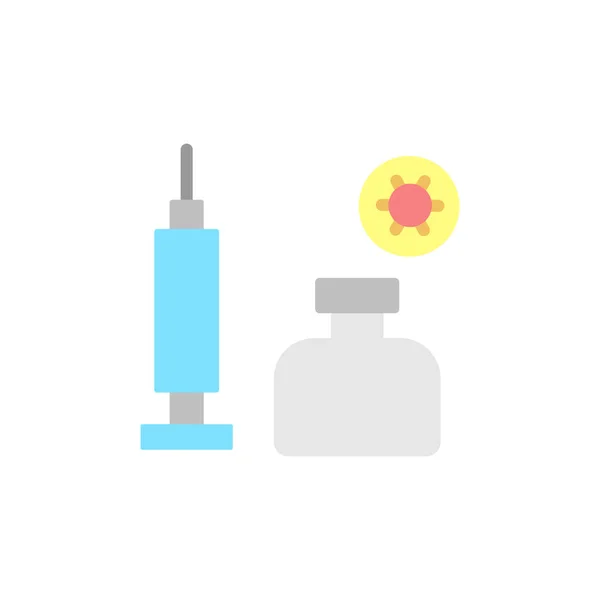 Medicine Injection Coronavirus Icon Simple Color Vector Elements Viral Pandemic — 图库矢量图片