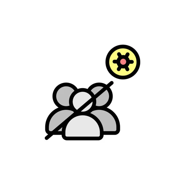 Crowd Coronavirus Icon Simple Color Outline Vector Elements Viral Pandemic — ストックベクタ