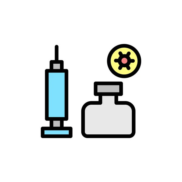 Medicine Injection Coronavirus Icon Simple Color Outline Vector Elements Viral — Stock Vector