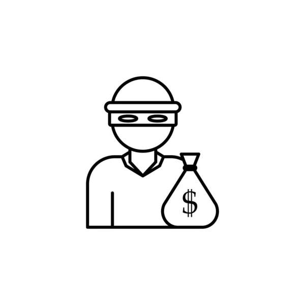 Robber Icon Element Crime Punishment Icon Mobile Concept Web Apps — Stockvector