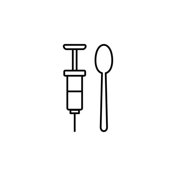 Syringe Heroin Icon Element Crime Punishment Icon Mobile Concept Web — 图库矢量图片