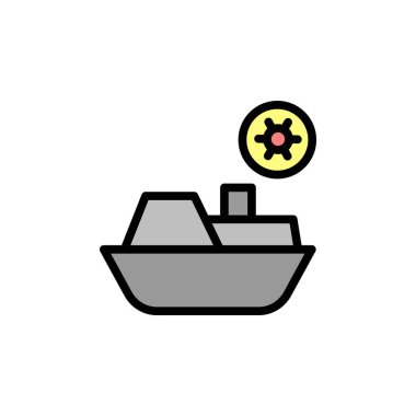 Cruise, coronavirus icon. Simple color with outline vector elements of viral pandemic icons for ui and ux, website or mobile application on white background