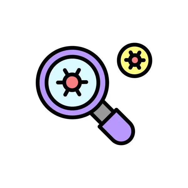 Virus Scan Search Coronavirus Icon Simple Color Outline Vector Elements — Vetor de Stock