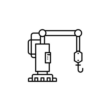 factory, crane icon. Element of production icon for mobile concept and web apps. Thin line factory, crane icon can be used for web and mobile on white background