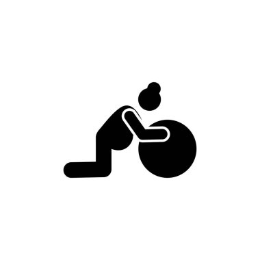 Pilates, woman, pregnant icon. Element of maternity icon. Premium quality graphic design icon. Signs and symbols collection icon for websites, web design, mobile app on white background