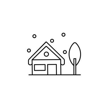 Cold wave house icon. Element of natural disaster icon on white background