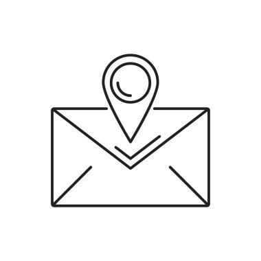 Direction envelope pin icon. Simple line, outline vector of navigation icons for ui and ux, website or mobile application on white background