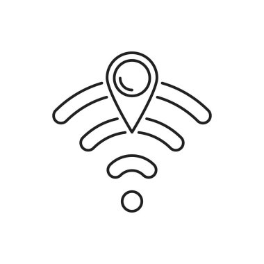Direction pin wi-fi icon. Simple line, outline vector of navigation icons for ui and ux, website or mobile application on white background