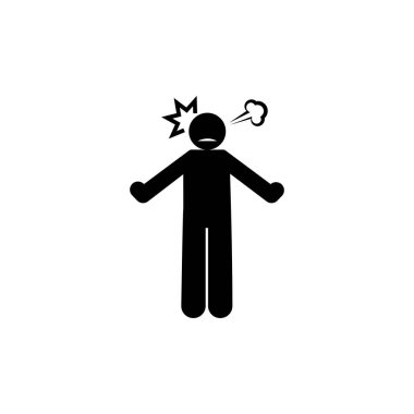 Man, angry, aggressive  icon. Element of negative character traits icon. Premium quality graphic design icon. Signs and symbols collection icon for websites on white background