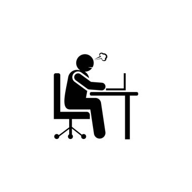 Person, businessman, sit down, angry icon. Element of negative character traits icon. Premium quality graphic design icon. Signs and symbols collection icon for websites on white background