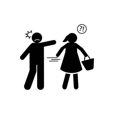 Man, girl, aggressive icon. Element of negative character traits icon. Premium quality graphic design icon. Signs and symbols collection icon for websites on white background