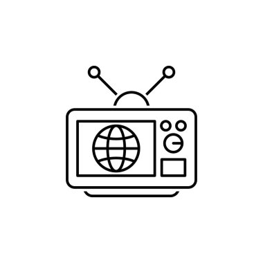 Television icon. Element of news thin line icon on white background