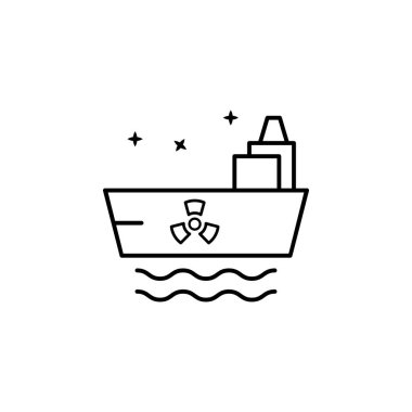 Ship nuclear naval icon. Simple line outline vector of nuclear energy icons for ui and ux website or mobile application on white background