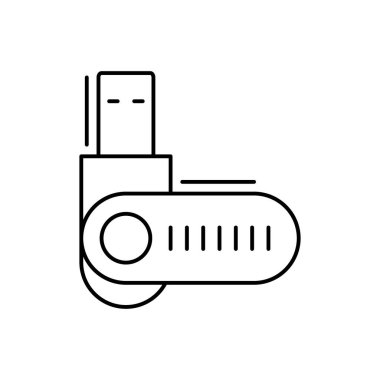 USB Drive icon. Simple line, outline vector elements of office tool icons for ui and ux, website or mobile application on white background