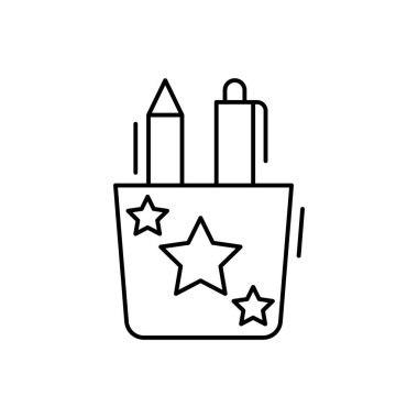 Pencil holder icon. Simple line, outline vector elements of office tool icons for ui and ux, website or mobile application on white background