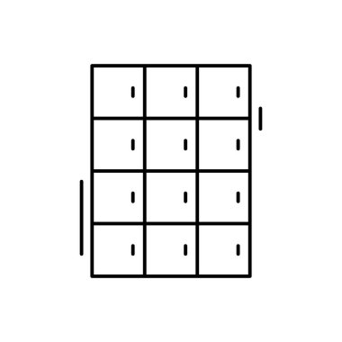 Locker icon. Simple line, outline vector elements of office tool icons for ui and ux, website or mobile application on white background