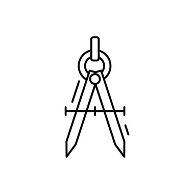 Compass icon. Simple line, outline vector elements of office tool icons for ui and ux, website or mobile application on white background