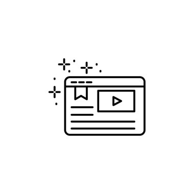 Website, video icon. Simple line, outline vector of online educationa icons for ui and ux, website or mobile application on white background