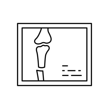 X-ray bone broken icon. Simple line outline vector orthopedics icons for ui and ux website or mobile application on white background