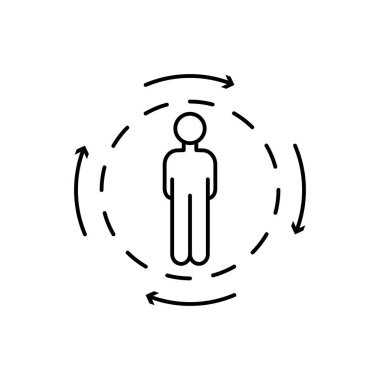 Man statistic graph icon. Element of overpopulation icon on white background