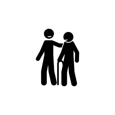 help old man pictogram icon. Element of positive character icon for mobile concept and web apps. Pictogram of  help old man icon can be used for web and mobile on white background