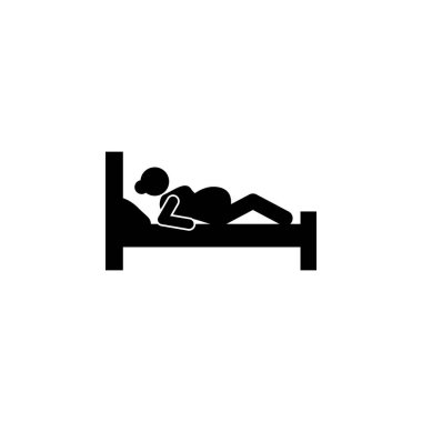 pregnant woman, bed icon. Element of pregnant icon for mobile concept and web apps. Pictogram pregnant woman, bed icon can be used for web and mobile on white background
