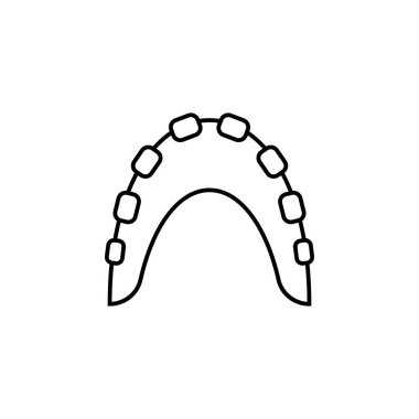 Teeth, prosthesis icon. Element of prosthetics thin line icon on white background