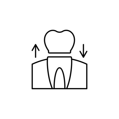 Teeth, prosthesis icon. Element of prosthetics thin line icon on white background