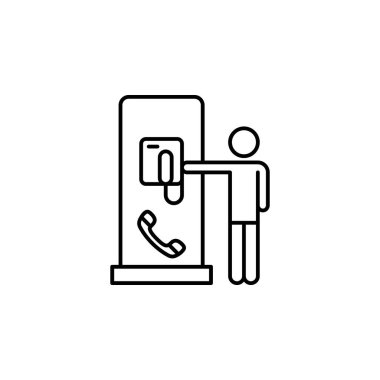 Public phone icon. Element of public services thin line icon on white background