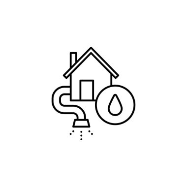 Water supply icon. Element of public services thin line icon on white background