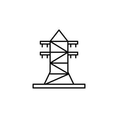 Power line icon. Element of public services thin line icon on white background