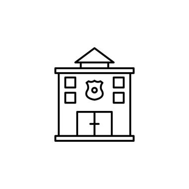 Police station icon. Element of public services thin line icon on white background