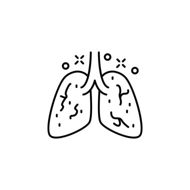 Lung cancer, illness icon. Element of quit smoking icon on white background