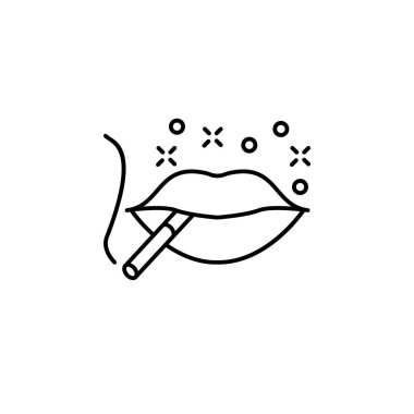 Lips, cigarette icon. Element of quit smoking icon on white background