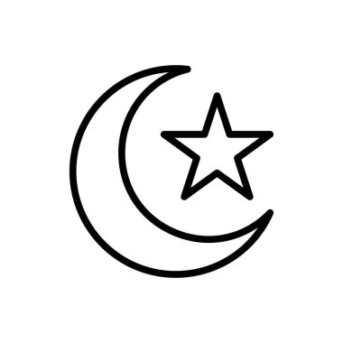 Moon star Ramadan icon. Simple line vector elements of islam icons for ui and ux, website or mobile application on white background