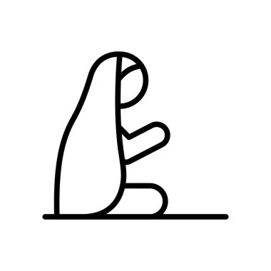 Muslim woman praying icon. Simple line vector elements of islam icons for ui and ux, website or mobile application on white background